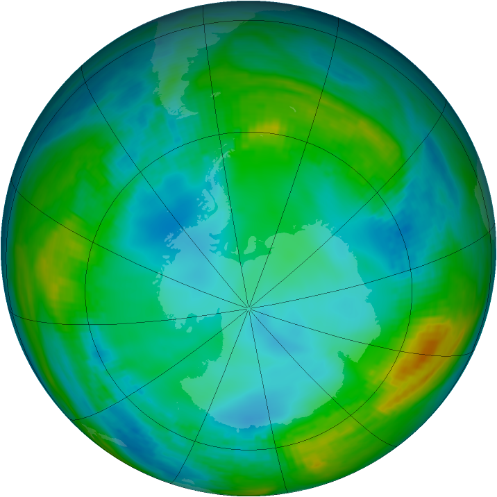 Antarctic ozone map for 22 May 1979